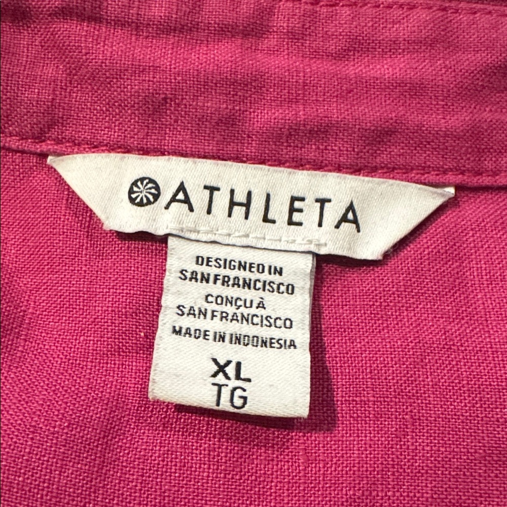 Athleta Retreat Linen Linen Button Down top. XL - Picture 9 of 14